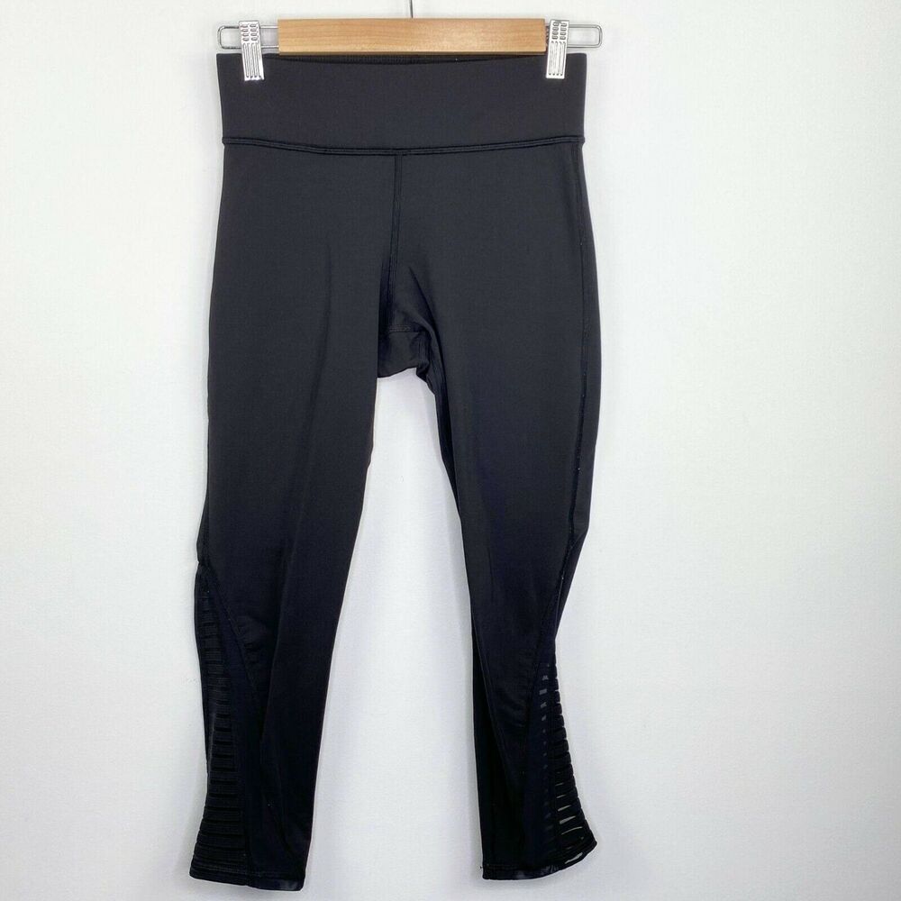 MICHI Womens Leggings Small Black Nylon Psyche Mesh Goth Yoga Gym Athleisure